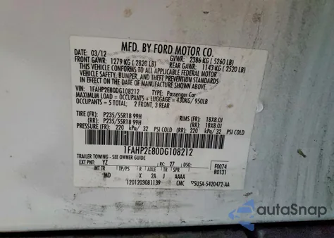 2013 Ford Taurus Sel z USA, uszkodzony, nr VIN 1FAHP2E80DG108212